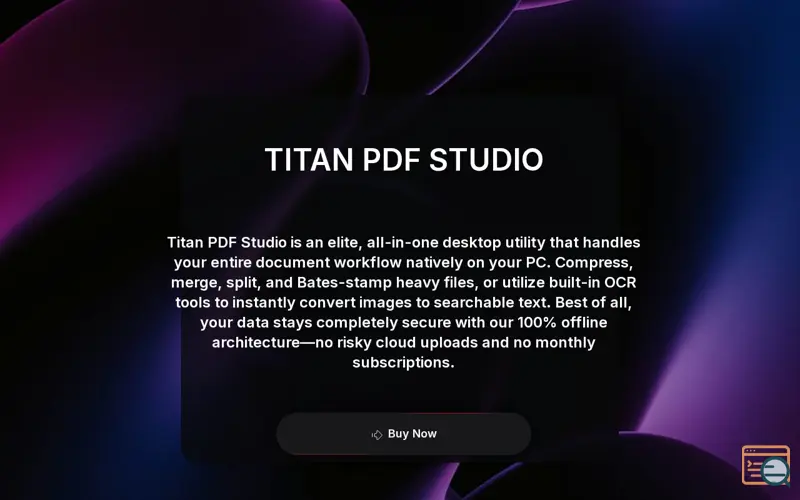 Screenshot of Titan PDF Studio (Offline Suite), a launch using Sell.app