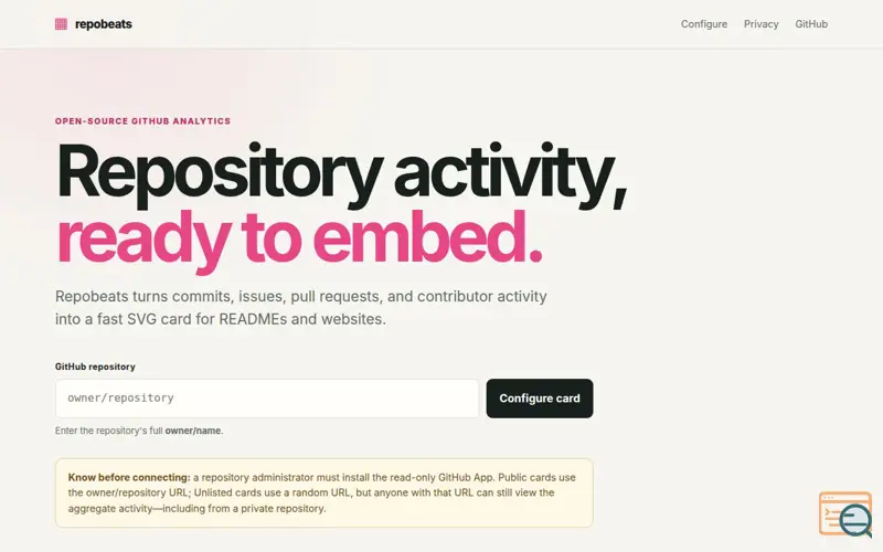 Screenshot of Repobeats