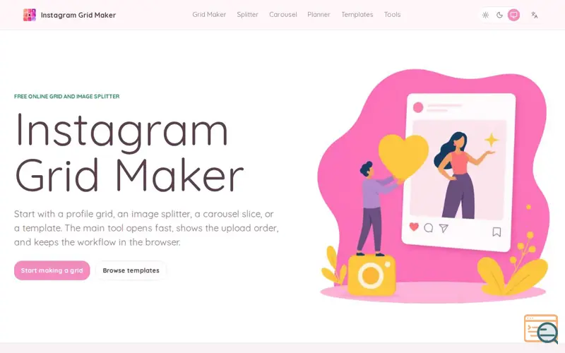 Screenshot of Instagram Grid Maker - Free Online Grid and Image Splitter
