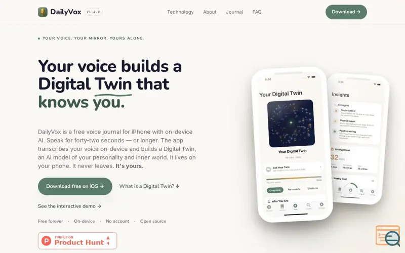 Screenshot of DailyVox
