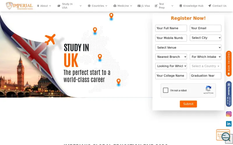 Screenshot of Global Education Fair in Mumbai and Pune