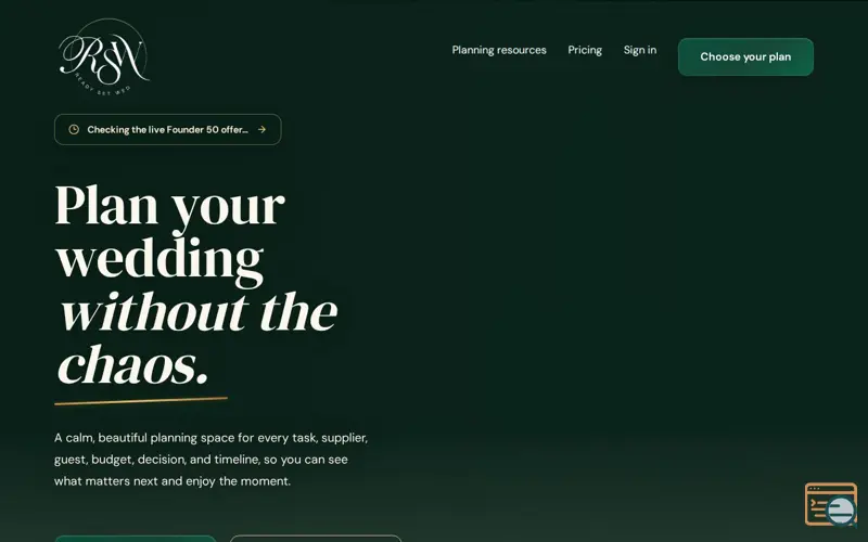 Screenshot of ReadySetWed