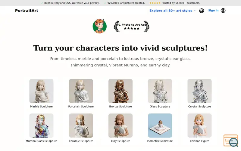 Screenshot of PortraitArt
