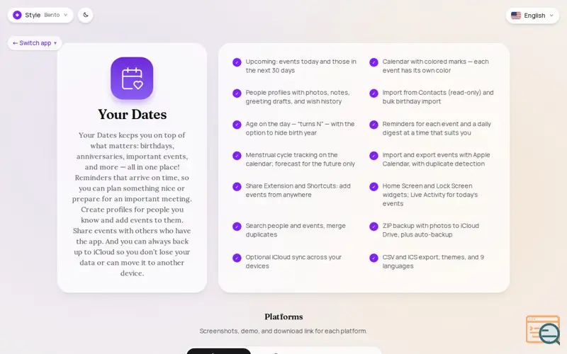 Screenshot of Your Dates