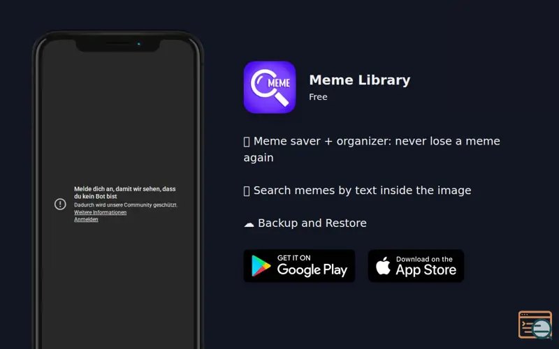 Screenshot of Meme Library