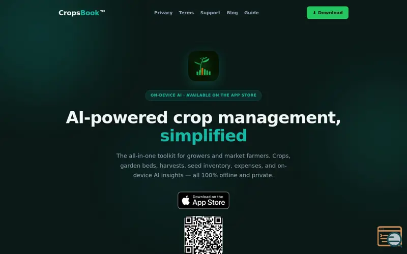 Screenshot of CropsBook