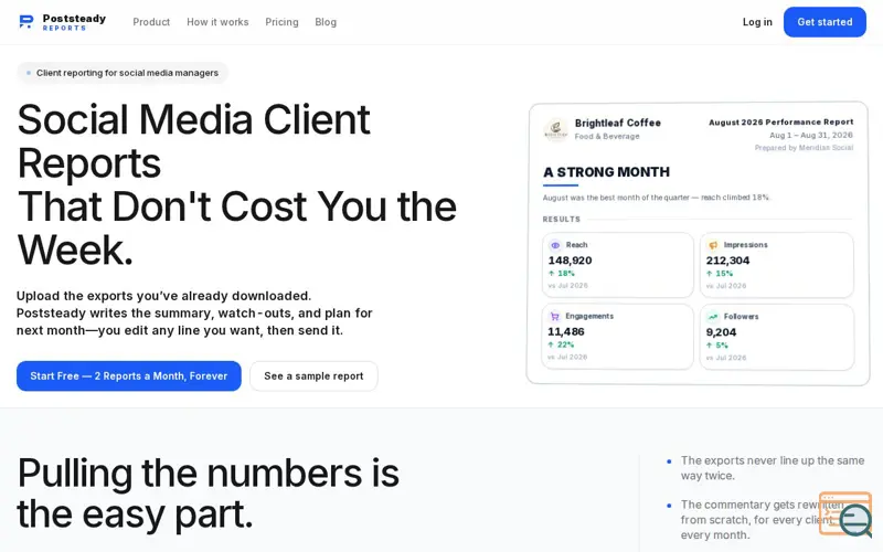 Screenshot of Poststeady, a launch using LinkedIn