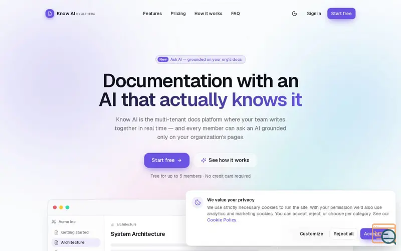 Screenshot of Know AI v1.0