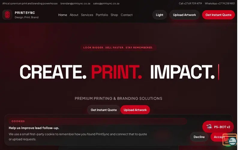 Screenshot of PrintSync