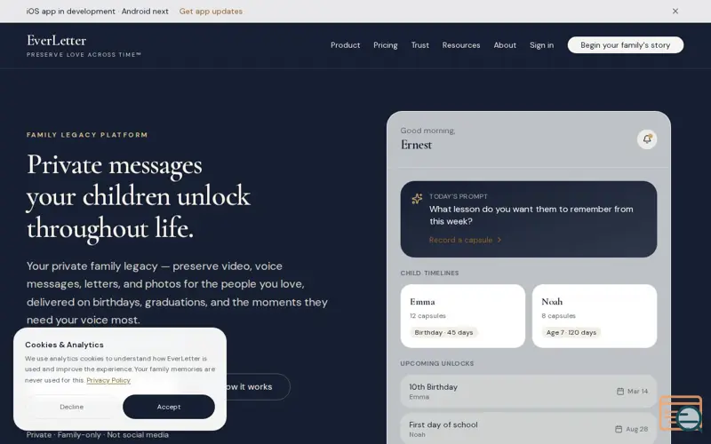 Screenshot of EverLetter