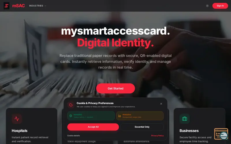 Screenshot of MySmartAccesscard (mSAC)