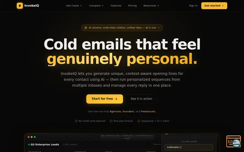 Screenshot of InvokeIQ