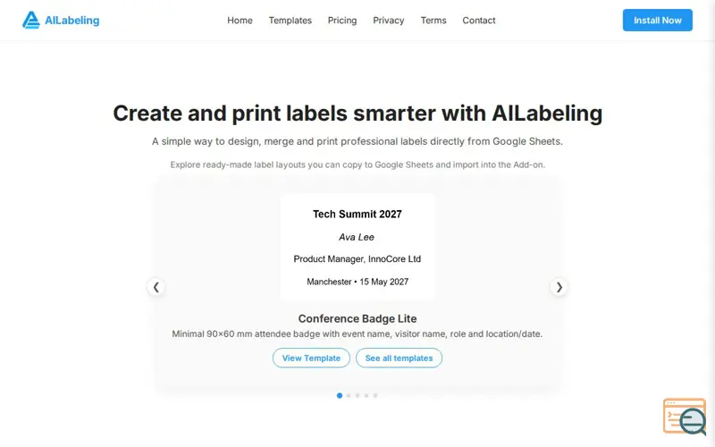 Screenshot of AILabeling