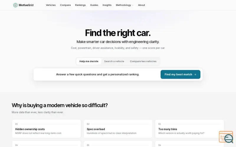 Screenshot of MotiveGrid - Vehicle Intelligence