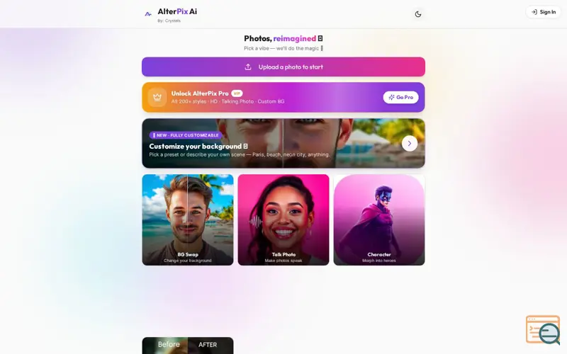 Screenshot of AlterPixAi 