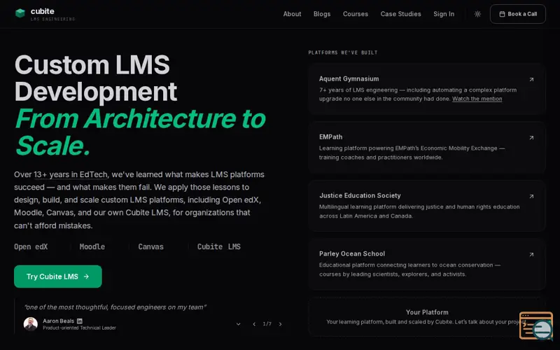 Screenshot of Cubite LMS