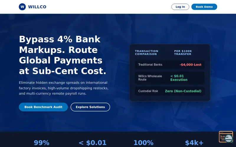 Screenshot of WB Solution's Sub-cent, Instant Routing.