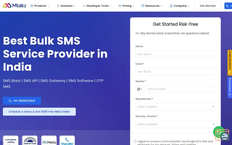 Screenshot of Bulk SMS Platform