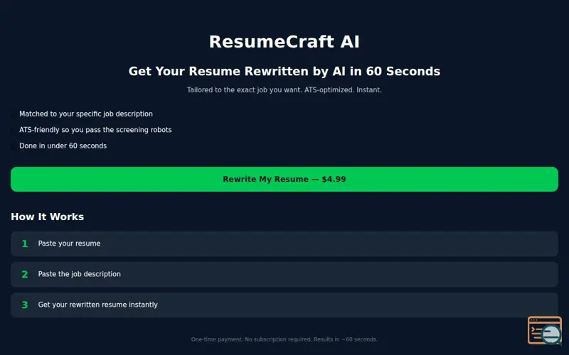 Screenshot of ResumeCraft AI