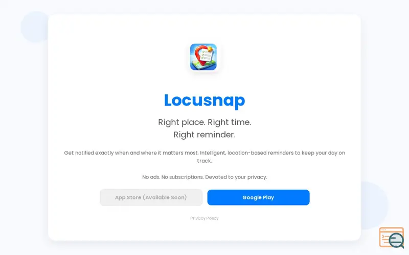 Screenshot of Locusnap: Location Reminders