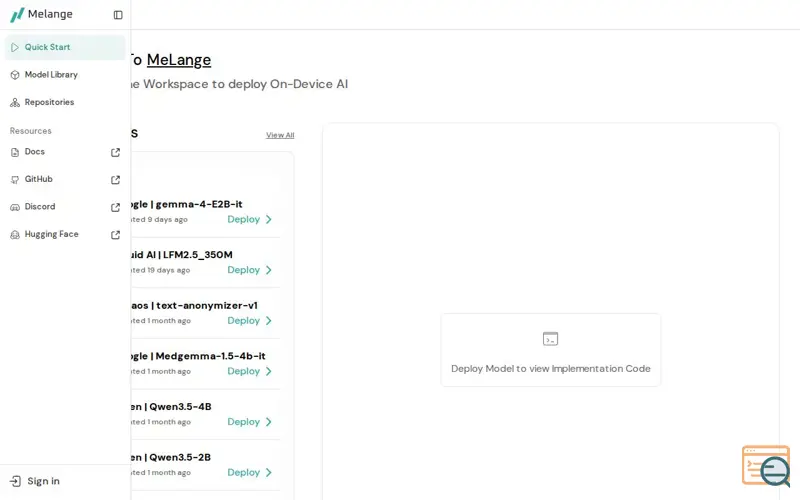 Screenshot of ZETIC Melange