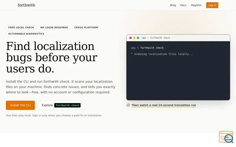Screenshot of Forthwith