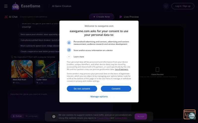 Screenshot of EaseGame