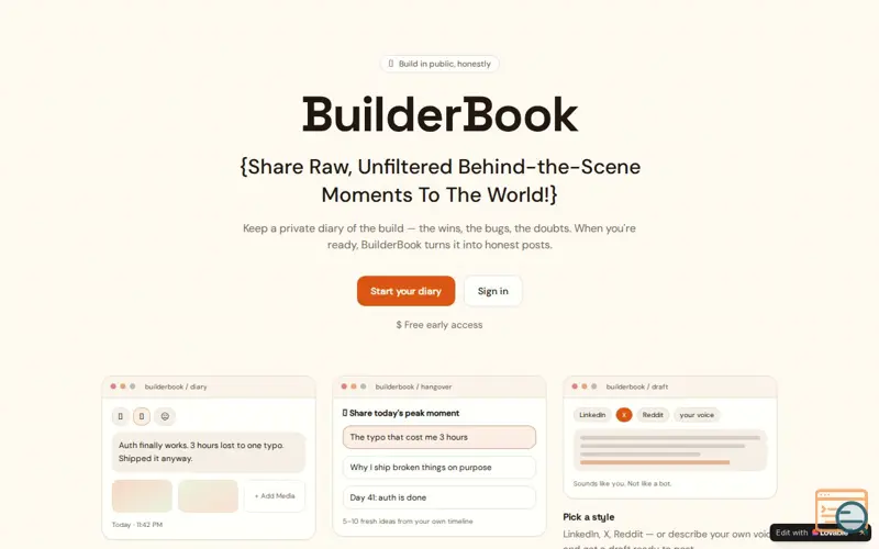 Screenshot of buildbook