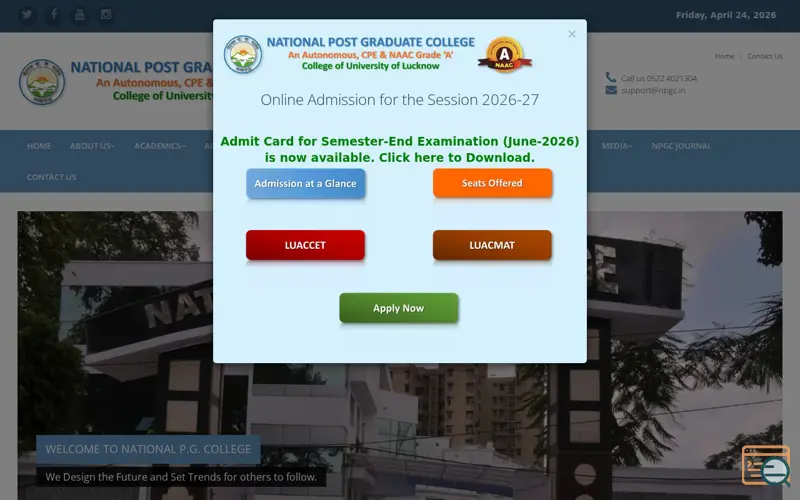 Screenshot of National Post Graduate College