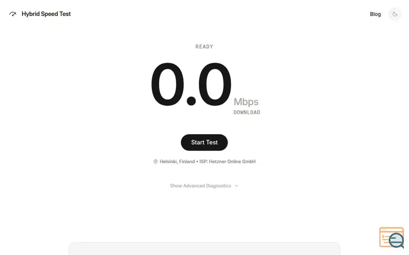 Screenshot of Internet Speed Test