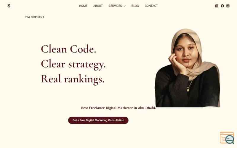 Screenshot of  freelance Digital marketer in Abu Dhabi