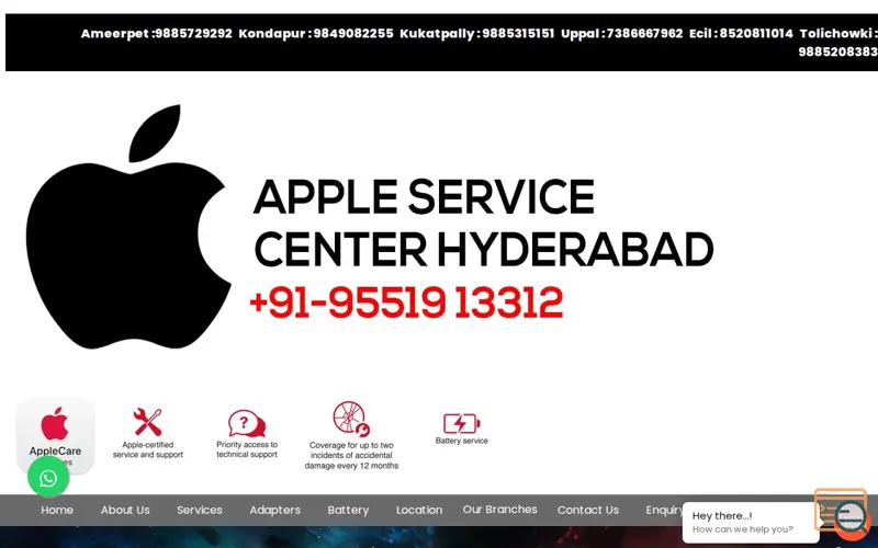 Screenshot of Apple Service Center Hyderabad