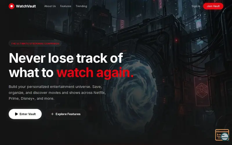 Screenshot of WatchVault