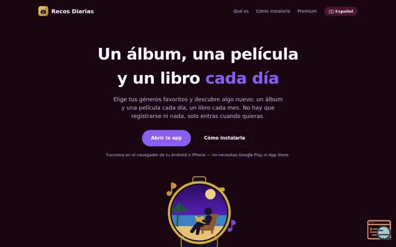 Screenshot of Recos Diarias
