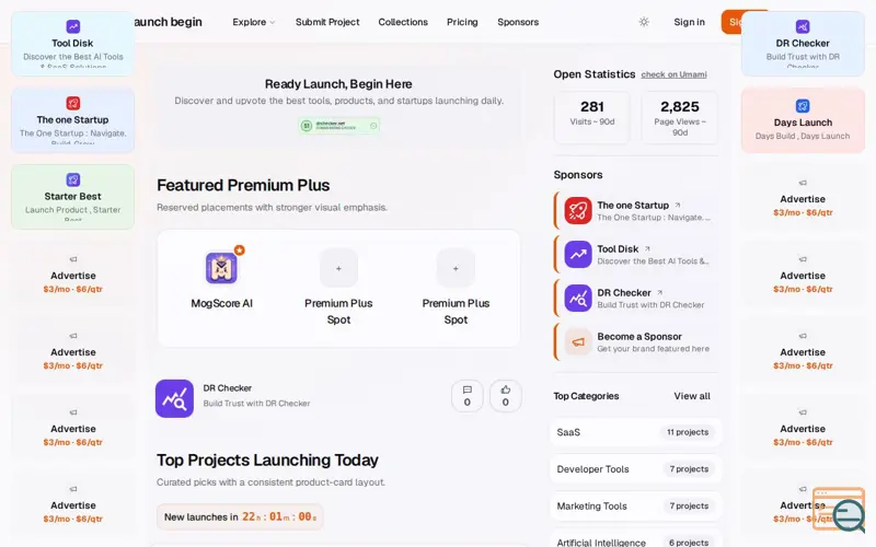 Screenshot of launch begin