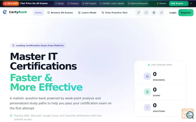 Screenshot of CertyRush