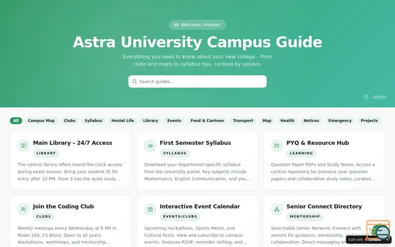 Screenshot of Fresher Companion