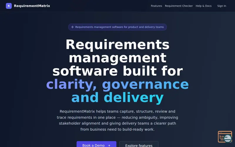 Screenshot of RequirementMatrix