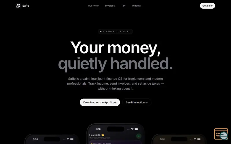Screenshot of Saflo:Money OS