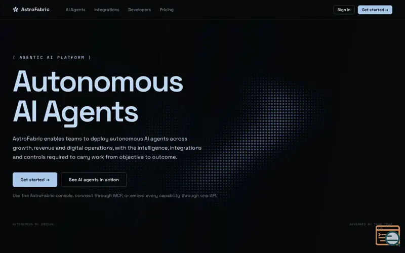 Screenshot of AstroFabric | AI Marketing Agent Platform