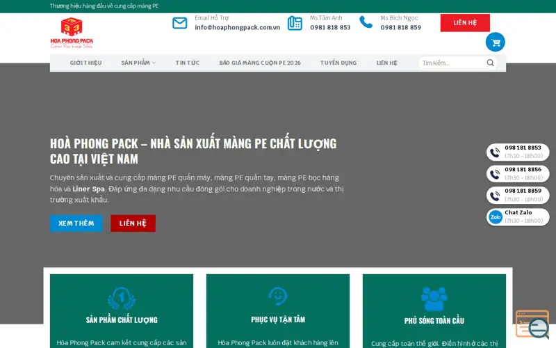 Screenshot of Hòa Phong Pack