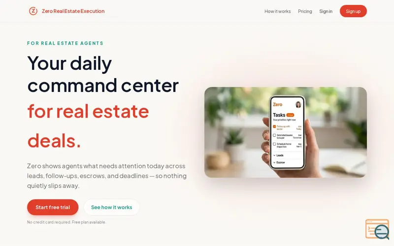 Screenshot of Zero Real Estate Execution