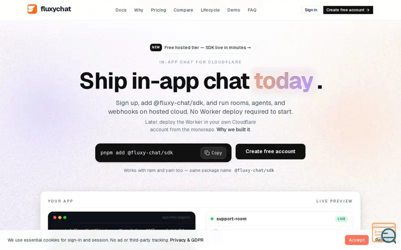 Screenshot of Fluxychat
