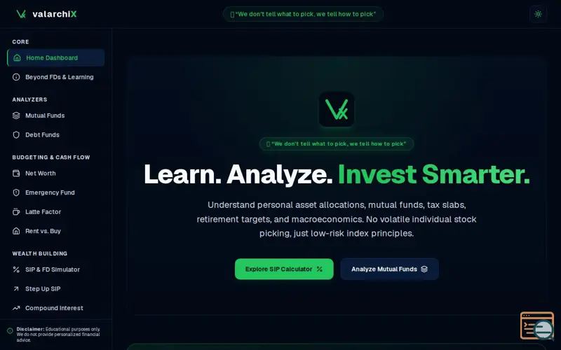 Screenshot of ValarchiX, a launch using Workbox