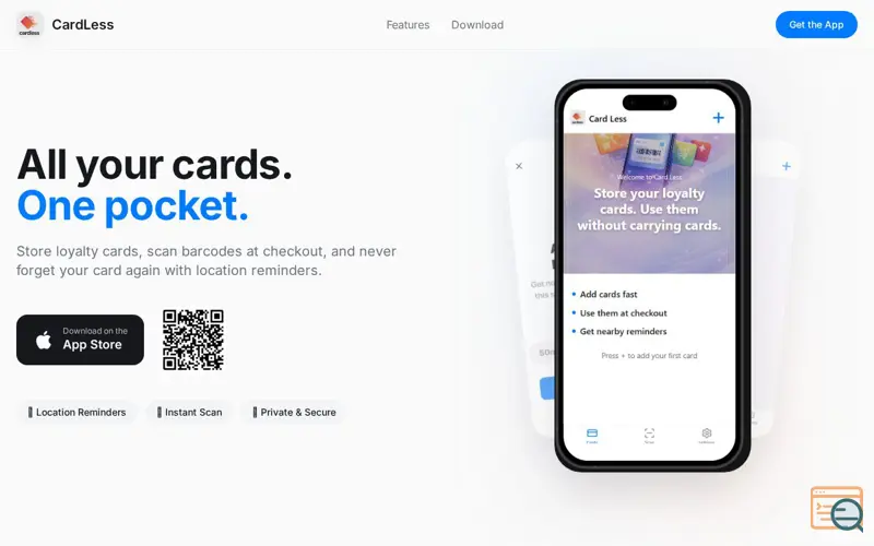 Screenshot of CardLess Wallet