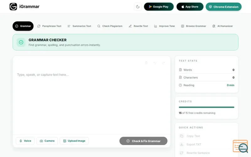 Screenshot of iGrammar