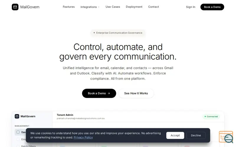 Screenshot of MailGovern 
