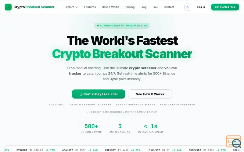 Screenshot of Crypto Breakout Scanner