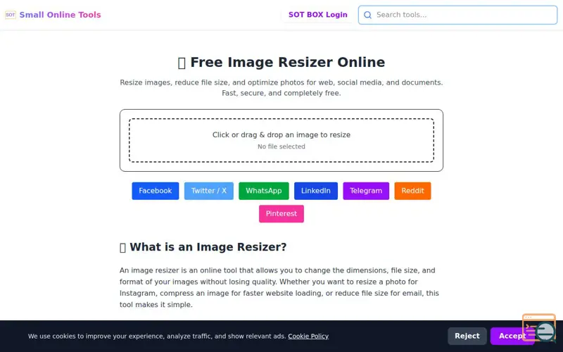 Screenshot of Best Online Image Resizer 
