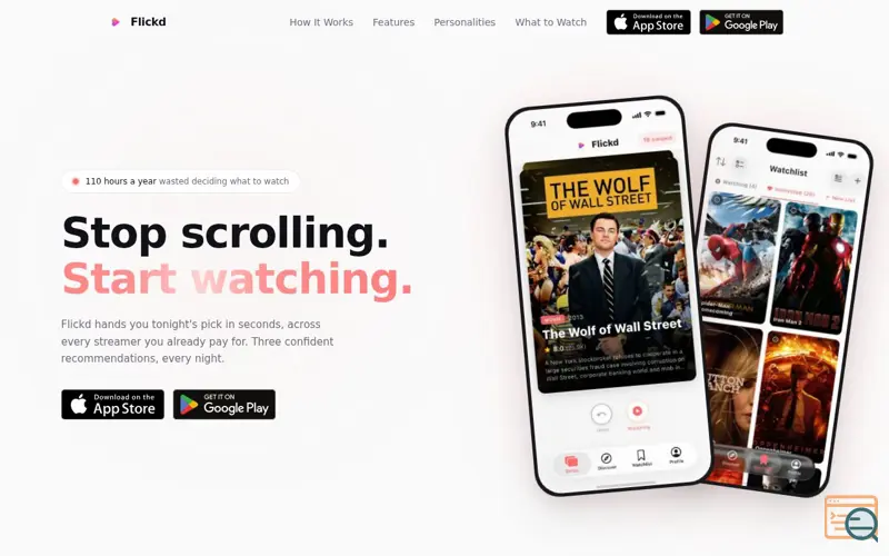Screenshot of Flickd